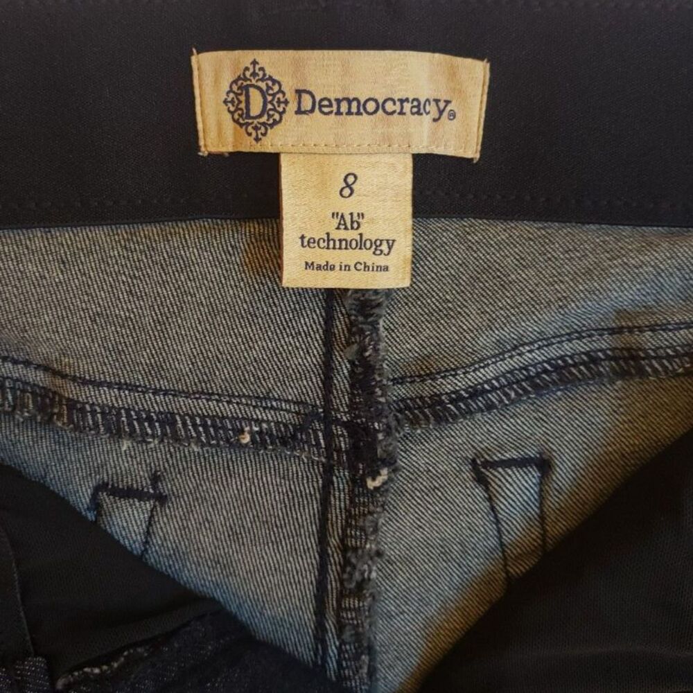 Democracy - "Ab" Technology - Dark Wash Flare Jeans - Black - Women Size 8 - Picture 7 of 8